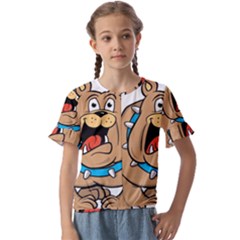 Bulldog-cartoon-illustration-11650862 Kids  Cuff Sleeve Scrunch Bottom Tee