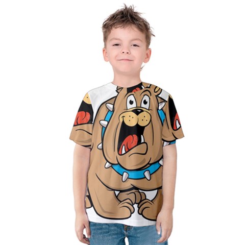 Bulldog-cartoon-illustration-11650862 Kids  Cotton Tee by jellybeansanddinosaurs