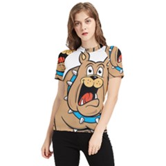 Bulldog-cartoon-illustration-11650862 Women s Short Sleeve Rash Guard