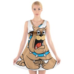 Bulldog-cartoon-illustration-11650862 V-neck Sleeveless Dress