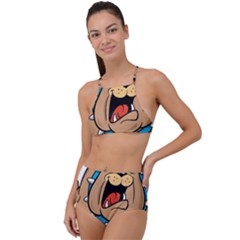 Bulldog-cartoon-illustration-11650862 High Waist Tankini Set by jellybeansanddinosaurs