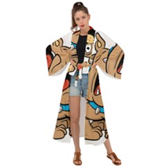 Bulldog-cartoon-illustration-11650862 Maxi Kimono by jellybeansanddinosaurs