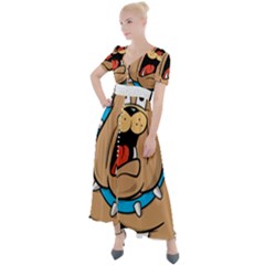 Bulldog-cartoon-illustration-11650862 Button Up Short Sleeve Maxi Dress