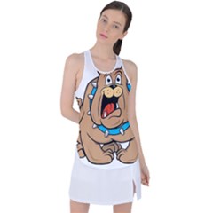 Bulldog-cartoon-illustration-11650862 Racer Back Mesh Tank Top