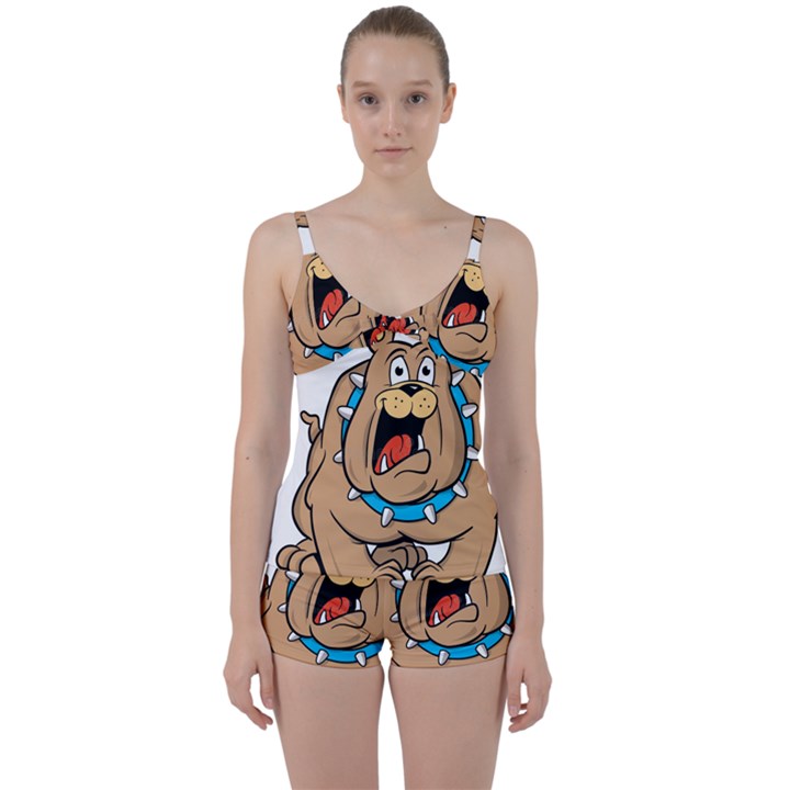 Bulldog-cartoon-illustration-11650862 Tie Front Two Piece Tankini