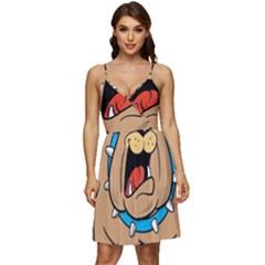 Bulldog-cartoon-illustration-11650862 V-neck Pocket Summer Dress  by jellybeansanddinosaurs