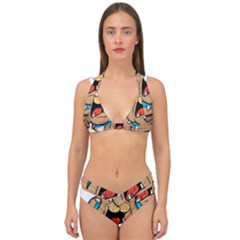 Bulldog-cartoon-illustration-11650862 Double Strap Halter Bikini Set by jellybeansanddinosaurs