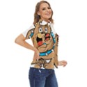 Bulldog-cartoon-illustration-11650862 Women s Short Sleeve Double Pocket Shirt View2