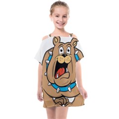 Bulldog-cartoon-illustration-11650862 Kids  One Piece Chiffon Dress by jellybeansanddinosaurs