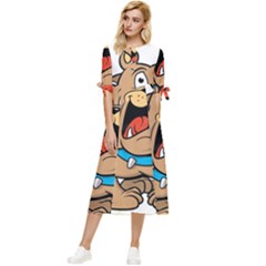 Bulldog-cartoon-illustration-11650862 Bow Sleeve Chiffon Midi Dress