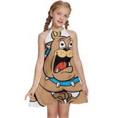 Bulldog-cartoon-illustration-11650862 Kids  Halter Collar Waist Tie Chiffon Dress by jellybeansanddinosaurs