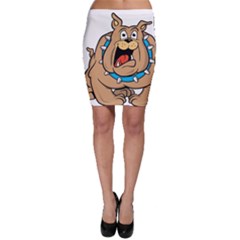 Bulldog-cartoon-illustration-11650862 Bodycon Skirt by jellybeansanddinosaurs