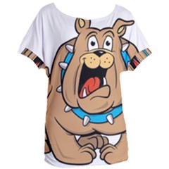 Bulldog-cartoon-illustration-11650862 Women s Oversized Tee by jellybeansanddinosaurs