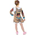 Bulldog-cartoon-illustration-11650862 Kids  Long Sleeve Velvet Dress View2