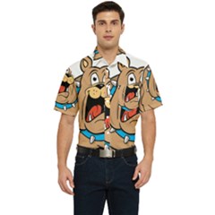 Bulldog-cartoon-illustration-11650862 Men s Short Sleeve Pocket Shirt  by jellybeansanddinosaurs