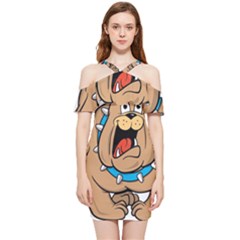 Bulldog-cartoon-illustration-11650862 Shoulder Frill Bodycon Summer Dress