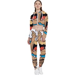 Bulldog-cartoon-illustration-11650862 Cropped Zip Up Lounge Set