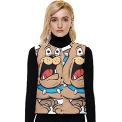 Bulldog-cartoon-illustration-11650862 Women s Short Button Up Puffer Vest