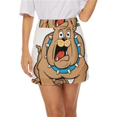 Bulldog-cartoon-illustration-11650862 Mini Front Wrap Skirt by jellybeansanddinosaurs