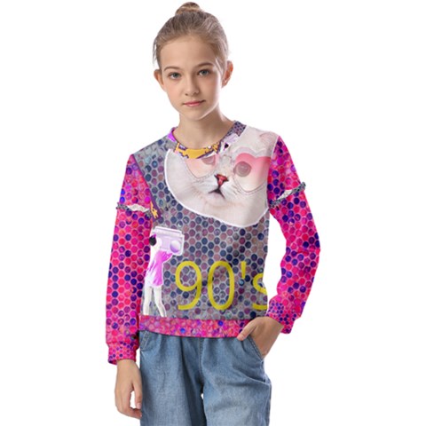 62341d1e09296173fa754e4d 62341d1e09296173fa754e4d-1 Kids  Long Sleeve Tee With Frill  by jellybeansanddinosaurs