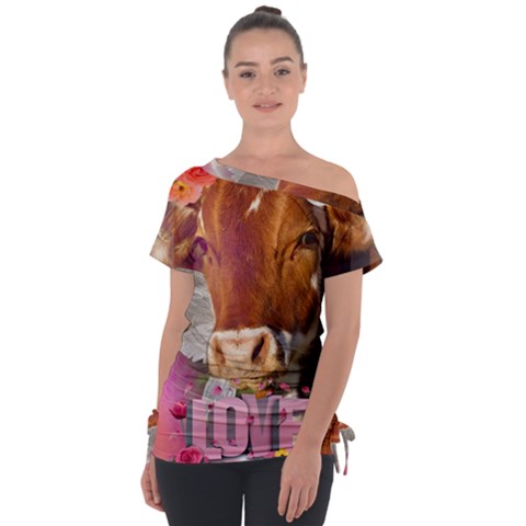 Picsart 22-03-21 13-33-20-883 Off Shoulder Tie-up Tee by jellybeansanddinosaurs