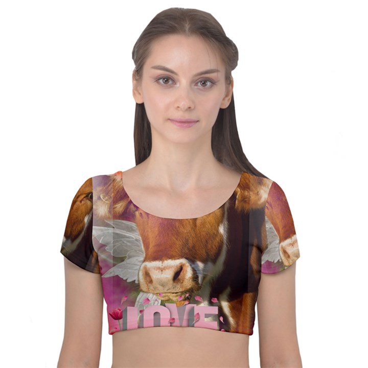 Picsart 22-03-21 13-33-20-883 Velvet Short Sleeve Crop Top 