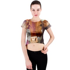 Picsart 22-03-21 13-33-20-883 Crew Neck Crop Top by jellybeansanddinosaurs