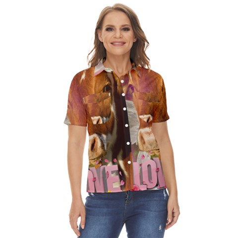 Picsart 22-03-21 13-33-20-883 Women s Short Sleeve Double Pocket Shirt by jellybeansanddinosaurs