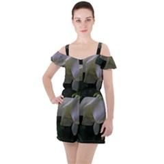 The Peace Ruffle Cut Out Chiffon Playsuit by intuitionapparel