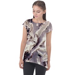 Abstract Wannabe Two Cap Sleeve High Low Top by MRNStudios