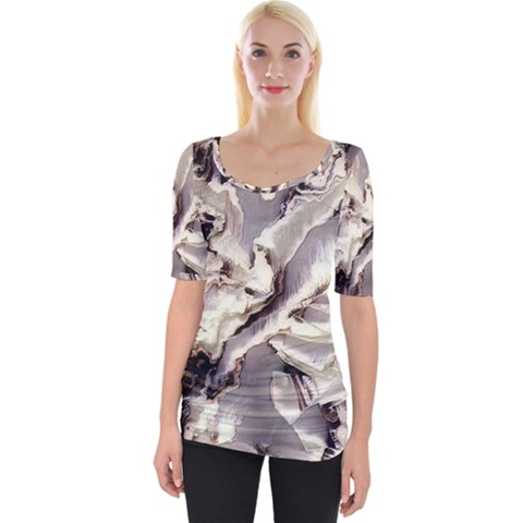 Abstract Wannabe Two Wide Neckline Tee by MRNStudios