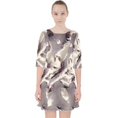 Abstract Wannabe Two Quarter Sleeve Pocket Dress by MRNStudios