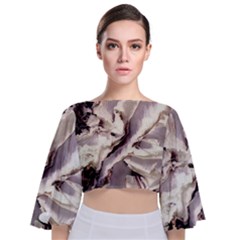 Abstract Wannabe Two Tie Back Butterfly Sleeve Chiffon Top by MRNStudios