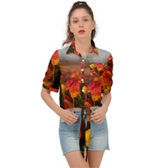 Vered-caspi-orlqbmy1om8-unsplash Tie Front Shirt  by jellybeansanddinosaurs