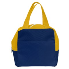 Boxy Hand Bag In Navy Blue & Yellow by HWDesign