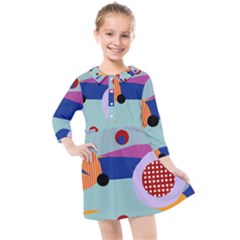 Happy Kiwi Poppi Kids  Quarter Sleeve Shirt Dress by HappyKiwi