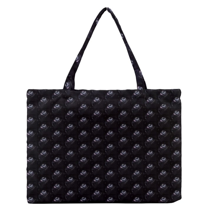 Animal Eyes Close Up Motif Pattern Zipper Medium Tote Bag