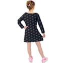 Animal Eyes Close Up Motif Pattern Kids  Long Sleeve Velvet Dress View2