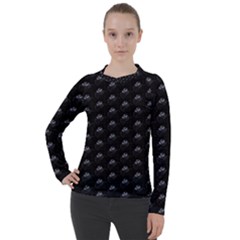 Animal Eyes Close Up Motif Pattern Women s Pique Long Sleeve Tee