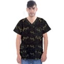 Exotic Snow Drop Flowers In A Loveable Style Men s V-Neck Scrub Top View1