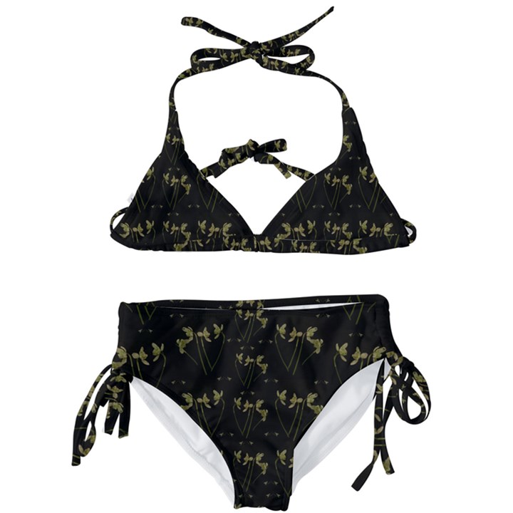 Exotic Snow Drop Flowers In A Loveable Style Kids  Classic Bikini Set