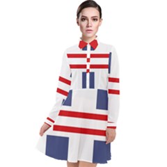 Abstract Pattern Geometric Backgrounds   Long Sleeve Chiffon Shirt Dress by Eskimos