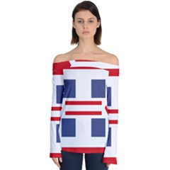 Abstract Pattern Geometric Backgrounds   Off Shoulder Long Sleeve Top by Eskimos