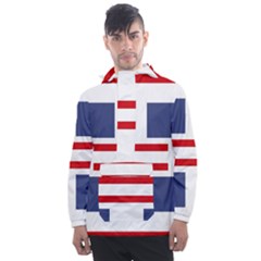 Abstract Pattern Geometric Backgrounds   Men s Front Pocket Pullover Windbreaker