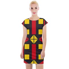 Abstract Pattern Geometric Backgrounds   Cap Sleeve Bodycon Dress by Eskimos