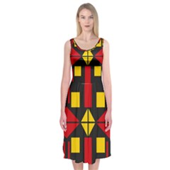 Abstract Pattern Geometric Backgrounds   Midi Sleeveless Dress by Eskimos