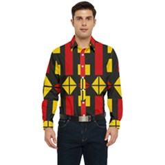 Abstract Pattern Geometric Backgrounds   Men s Long Sleeve  Shirt by Eskimos