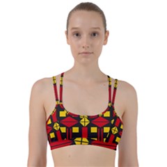 Abstract Pattern Geometric Backgrounds   Line Them Up Sports Bra by Eskimos