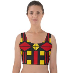 Abstract Pattern Geometric Backgrounds   Velvet Crop Top by Eskimos