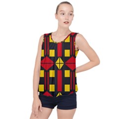 Abstract Pattern Geometric Backgrounds   Bubble Hem Chiffon Tank Top by Eskimos